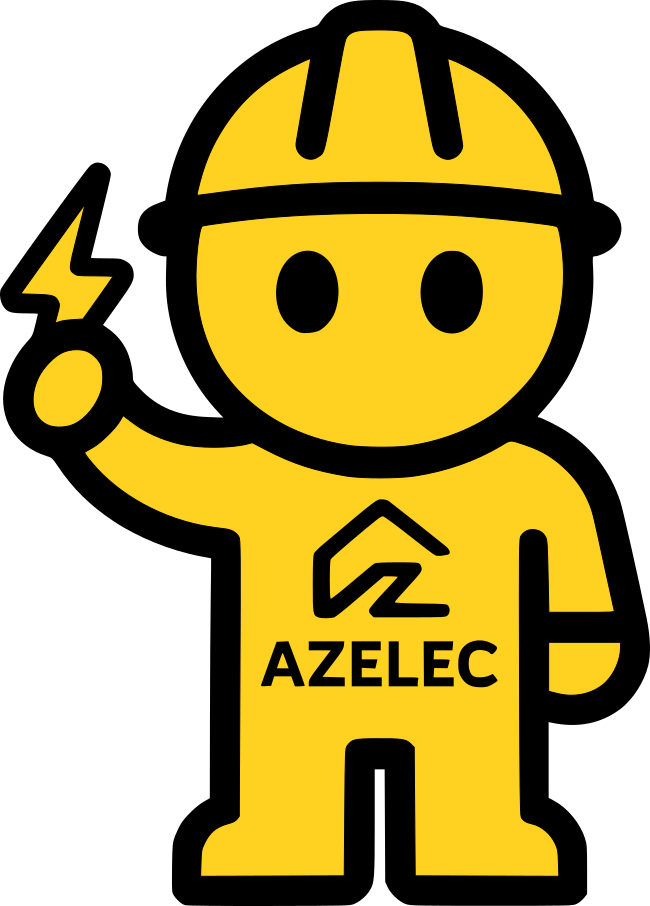 Mascotte AZELEC, électricien sympathique et énergique